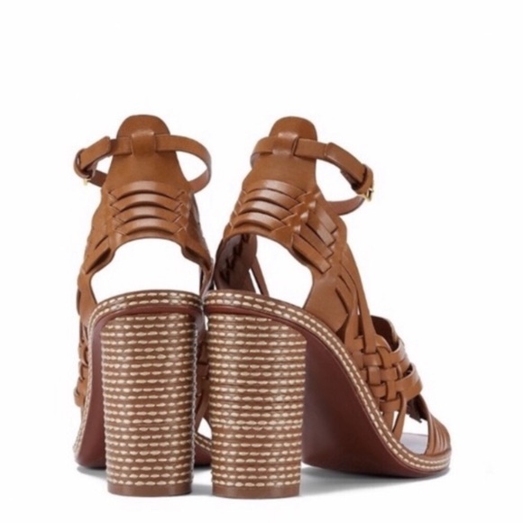 Tory Burch Pecha Woven Block Heel Sandals - Picture 2 of 8